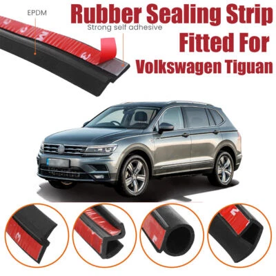 Door Seal Strip Kit Rubber Weather Draft Wind Noise For Volkswagen Tiguan Foto 1 de 4