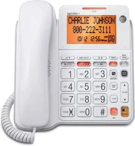 AT&T CL4940 schnurgebundenes Standardtelefon mit Anrufbeantworter und hintergrundbeleuchtetem Display, weiß - Bild 1 von 3
