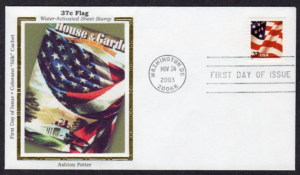 2003 37c AP W/A FLAG Sheet Stamp (Scott 3639F) - Colorano FDC MS386 - Image 1 of 1
