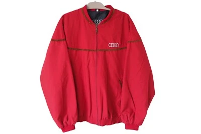 Chaqueta de bombardero vintage AUDI Team años 90 cremallera completa talla XL/XXL carreras desgaste ligero Foto 1 de 4
