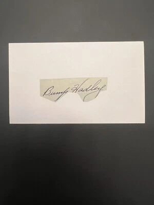 Bump Hadley Signed Index Card Cut JSA LOA New York Yankees - Image 1 of 3