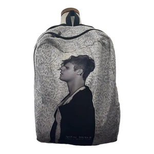 Mochila Justin Bieber 2016 propósito de concierto gira mundial VIP gris negro blanco 18" - Imagen 1 de 9