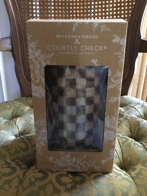 MacKenzie-Childs Courtly Check Flicker 8" vela pilar - nueva en caja - ¡Gran regalo! Foto 1 de 4