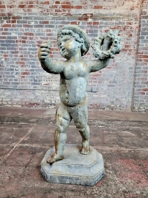 Итальянский железный путти 18 века размер 43 дюйма высота - Изображение 1 из 4