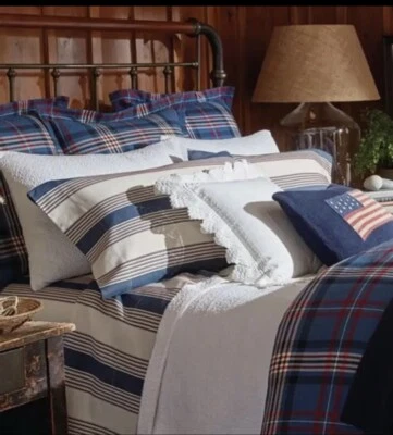 Edredón Queen Ralph Lauren Saranac Peak madera curvada a cuadros Foto 1 de 3