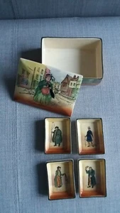 Royal Doulton Dickensware - Cigarette / Trinket Box with 4 dishes RARE - Picture 1 of 12