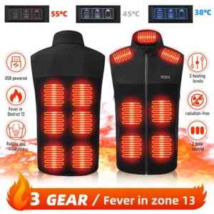 NEW Electric USB Heated Vest Jacket With Battery Men Women Heating Thermal Coat - Picture 1 of 44