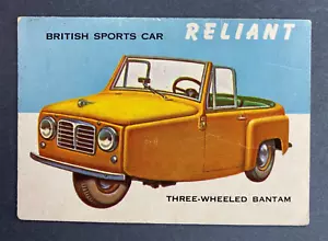 1954 Topps World on Wheels #115 RELIANT 3-Wheeled Bantam British Sports Car - Bild 1 von 2