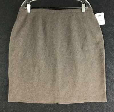 MSK / Brown Pencil Midi Back Zip Career Skirt Machine Wash / Womens Size 12   - Изображение 1 из 4