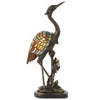 Tiffany Bird Shaped Stained Glass Table Light Office Bedroom Bedside Desk Lamp