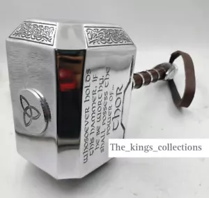 Martello Thor Vendicatori Solidi 1:1 Replica Cosplay Mjolnir Prop Collezionismo Halloween - Foto 1 di 4