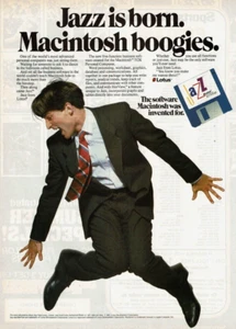 1985 Vintage Print Ad Jazz is born Macintosh boogies from Lotus 3.5 floppy disk - Picture 1 of 2