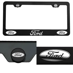 Laser Engraved Ford Mirror Matte Black License Plate Frame T304 Stainless Steel - Picture 1 of 11
