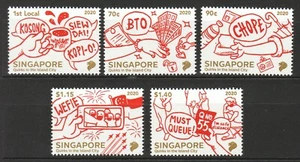 SINGAPORE 2020 QUIRKS IN THE ISLAND CITY COMP. SET OF 5 STAMPS MINT MNH UNUSED - Picture 1 of 3