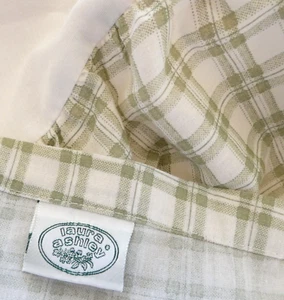 Laura Ashley Melrose Bedskirt Dust Ruffle Full Double Green Gingham Plaid - Picture 1 of 5