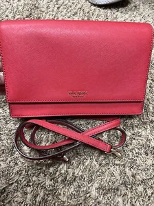 Kate Spade Red Reegan Leather Top Handle small Satchel Crossbody Purse Handbag - Picture 1 of 9
