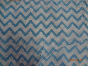 10 Yard Indian Handmade Zig Zag Printed Voile Cotton Sewing Craft Block Fabric - Picture 1 of 3
