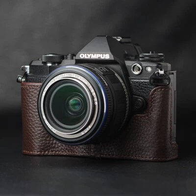 ARTFOTO For Olympus OM-D E-M5 II Case Real Genuine Leather Half Camera Case Bag Cover