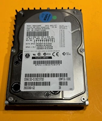 Sun 390-0066 18.2GB 3.5-inch 10K RPM LVD Ultra-3 SCSI 80pin HDD MAN3184MC Tested - Image 1 of 4