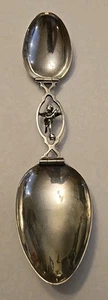 Rare 800 Silver Folding Medicine Spoon w/ figural Angel / Cherub unusual - Picture 1 of 9