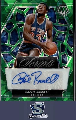 2024-25 Panini Mosaic #MS-CZI Cazzie Russell Scripts Green Ice - Image 1 of 2