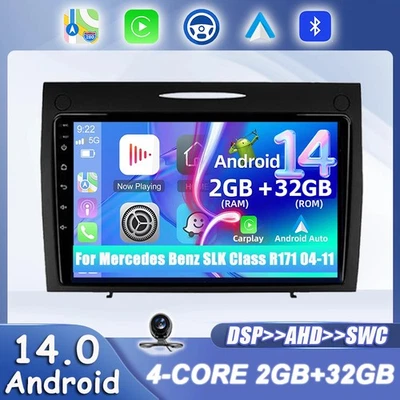 Navegación estéreo GPS Android 14 DSP para Mercedes Benz Clase SLK R171 04-11 Foto 1 de 4