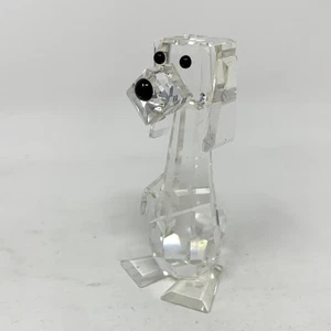 Swarovski Crystal Standing Dog Figurine “Pluto” Clear #7635N 80s Black Nose Eyes - Picture 1 of 8