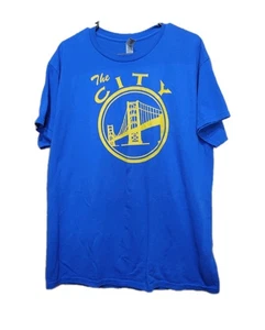 Vintage Golden State Warriors T Shirt " The City" Logo Mens Large Blue - Picture 1 of 7