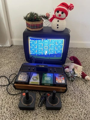 ¡Paquete de Navidad Atari 2600! ¡Controladores + Juegos! Restaurado, limpio, calibrado! Foto 1 de 4