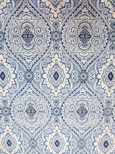 RAYMOND WAITES Ozeanblau Paisley Medaillon Wohndeko STOFF 1 2/3 Yds - Bild 1 von 6