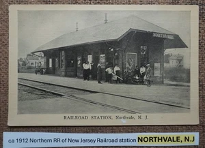 ca 1912 Northern RR of New Jersey Railroad station NORTHVALE, N.J POSTCARD LITHO - Picture 1 of 2