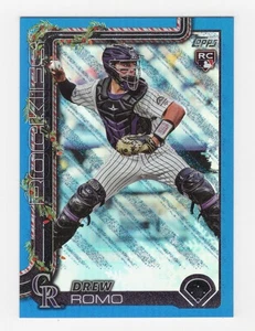 2025 TOPPS HOLIDAY MEGA BASEBALL BLUE METALLIC FOIL GLITTER RC DREW ROMO ROCKIES - Picture 1 of 2