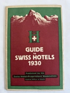 Switzerland Swiss Hotels 1930 Tourist guidebook w/ large folding map sports - Picture 1 of 15