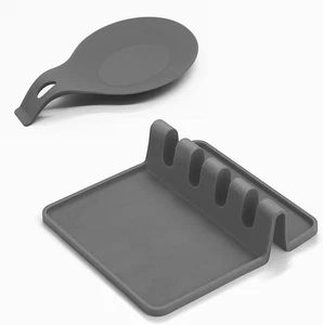 18 Silikon Utensilienablage Abtropfpad 2er Set Löffelablage Pfannenwender Zange - Bild 1 von 7
