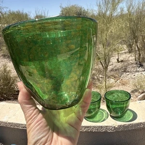 Vaso 5" ONE VASO vetro LOTTO macchie oro verde decorazione piante cattura luce - Foto 1 di 8