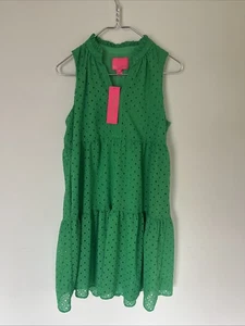 Lilly Pulitzer Green Novella Eyelet Sleeveless Swing Dress Small New With Tags - Picture 1 of 5