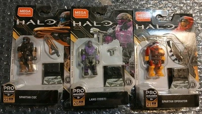 Mega Bloks Halo Construx Probuilder Series LOTE DE 3 Spartan Operator, CQC y Lang  Foto 1 de 4