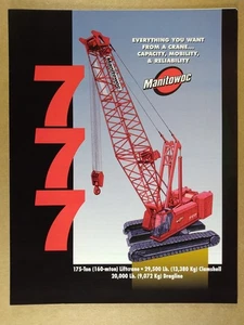 Manitowoc Modelo 777 175 toneladas Grúa 1997 concesionario folleto de ventas - Imagen 1 de 3