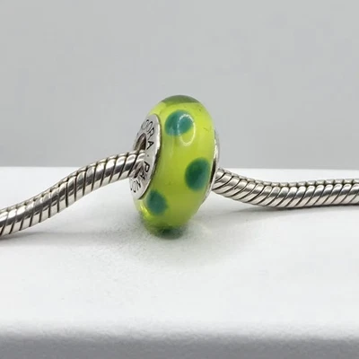 Original Pandora Murano Glas Grüne Punkte 790613 #18 - Bild 1 von 2