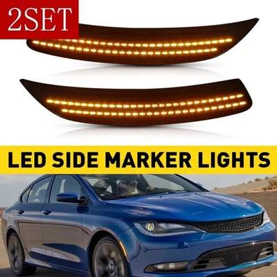 Juego de 2 luces de señalización laterales para parachoques delantero ahumado Chrysler 200 2015 2016 2017 Foto 1 de 4