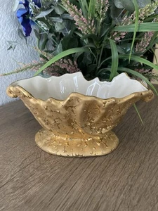 Vintage Weeping Gold Pflanzschale MCM 1960er Dixon Art Studio 22k Hand Made USA - Bild 1 von 4