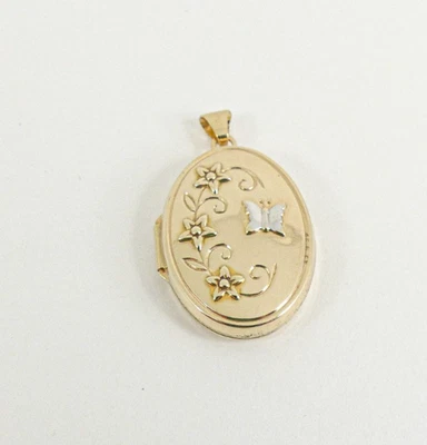 9ct Gold Locket Oval Hallmarked Swirl Pattern Yellow Gold 3.1 grams Gift Box - Image 1 of 4