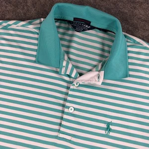 Ralph Lauren Polo Golf Performance Striped Short Sleeve Polo Shirt Men's Size L - Picture 1 of 12