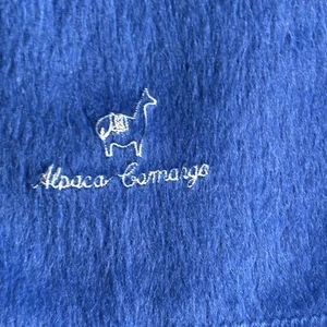 Alpaca Camargo Cobalt Blue Scarf Wrap Peruvian Alpaca Wool Tasselled 2m X 23cm - Picture 1 of 6