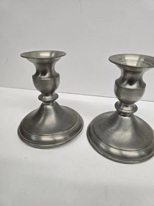 2 Vintage Leonards Echt Zinn Kerzenständer Halter Erntedank Urlaub  - Bild 1 von 6