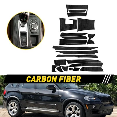 3D Carbon Fiber Center Control Console Protector Fit BMW X5 E70 X6 E71 2008-2014 - Image 1 of 4