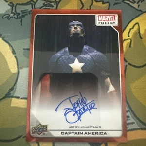 2023 UD Marvel Platinum Orange Rainbow Artist Auto /35 - Captain America Stanko - Picture 1 of 2