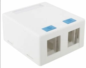 2 Pack Surface Mount Keystone Jack Wall Box 2 Port For Cat5e Cat6 - Picture 1 of 9