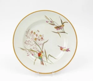 Plato de cena vintage Wedgwood Creamware colibrí y flora 10,25" 2 pájaros - Imagen 1 de 6