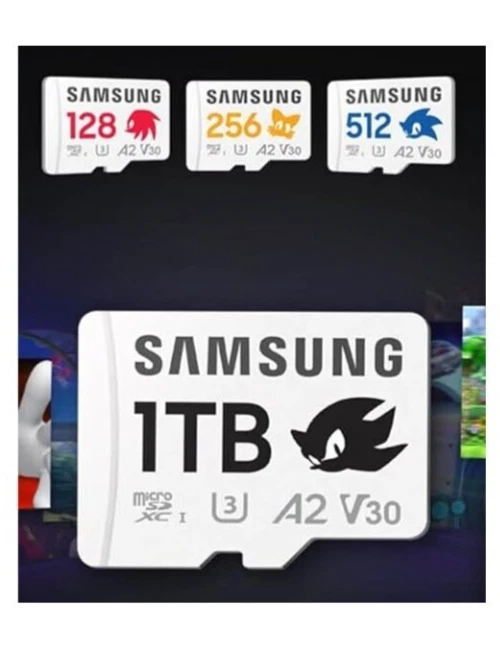 Samsung Pro Plus Sonic the Hedgehog 512 GB 1 TB Micro SD para Switch y Steam Deck Foto 1 de 4